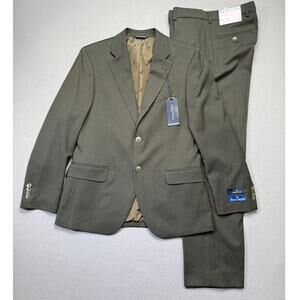 Nautica Men's Modern-Fit Stretch Fall Suit Olive Green  36S 30W $395